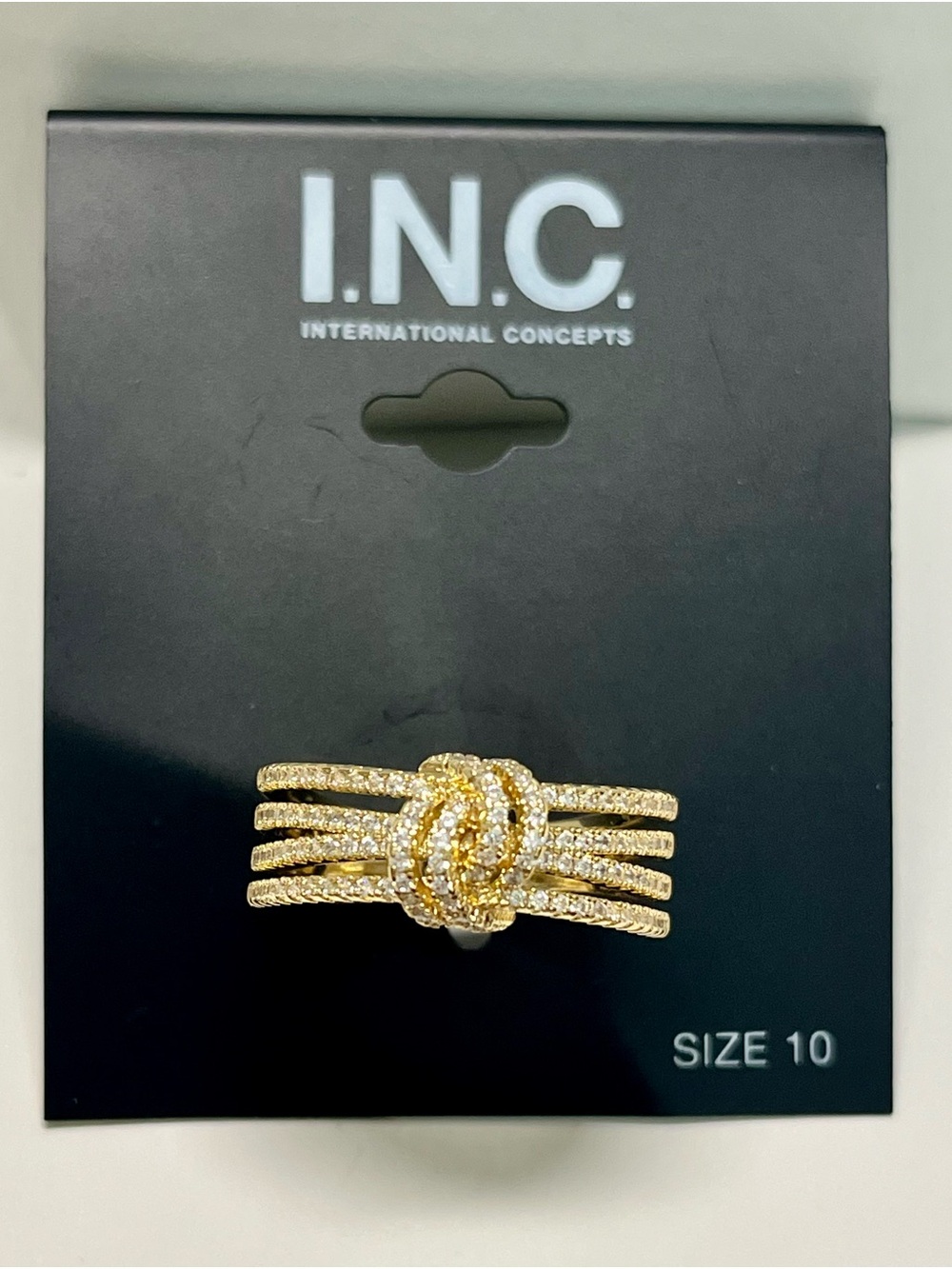 I.N.C. International Concepts Pavé Knotted Multi-Row Band Ring